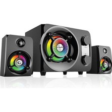 PremiumPort Rgb Siyah LED Işıklı Bluetooth Usb-Sd Fm Gaming Hoparlör