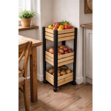 Şeker Marangoz Ahşap Çok Amaçlı 3'lü Raf