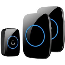 PremiumPort Kablosuz Kapı Zili 1 Buton 2 Alıcı LED Işıklı 60 Melodi 300 Metre Mesafe