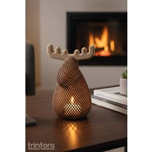 Geyik Çok Renkli Dekoratif Tea Light Mumluk – Mum Hediyeli Ortam Işığı (11,5 x 8cm)