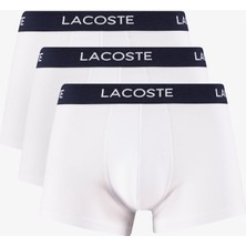 Lacoste Erkek Baskılı 3'lü Beyaz Boxer 5H1291T 001