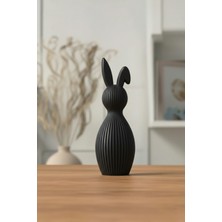 Trintora Dekoratif Tavşan Figürü Hediyelik Biblo - Siyah
