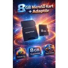 FaroxTech Yüksek Hızlı Microsd Hafıza Kartı ve Sd Adaptör Seti - 8gb / 16GB / 256GB