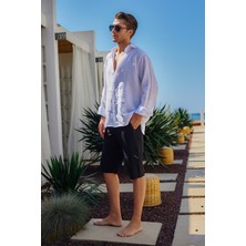 Ters Fermuar Erkek Şort Mayo Rks-08 Siyah