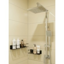 Yapışkanlı Banyo Rafı/şampuanlık/metal Duşakabin Içi Raf/banyo Düzenleyici