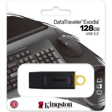 Fantastik Store Kıngston DTX/128GB USB 3.2 Data Traveler Exodia  Gen 1 Flash Disk (Siyah - Sarı)