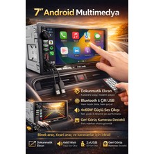 Poke 7'' Double Din Teyp 4X60W Dual Şarjlı USB Fm Sd Kameralı