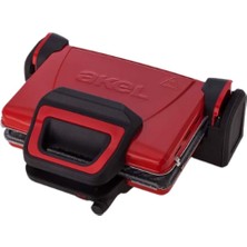 Özbience 1600W Kırmızı Tost Makinesi, Termostatlı ve Granit Pişirme Yüzeyli