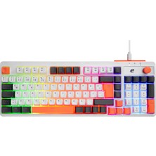 Ronanna Acer Emachines, EAK860, Beyaz, USB Kablolu, Rainbow Backlight, Membran Renkli Tuşlar, Türkçe Q, 100 Tuşlu, Gaming Klavye