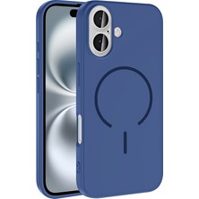 iPhone 16 Kılıf M-Safe Şarj Özellikli Zore Meta Kapak - Lacivert