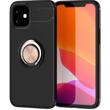 Subutu iPhone 12 Uyumlu Sbt Ravel Silikon Kapak-Siyah-Rose Gold