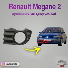 AutoPit 3D Renault Megane 2 Uyumlu Sol Sis Farı Çerçevesi