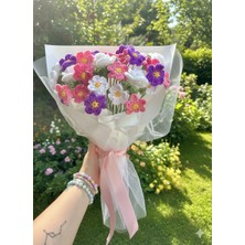 Henera Atelier El Örgüsü Pembe Papatya Buketi / Sevgililer Günü / Hediyelik /doğum Günü/yılbaşı