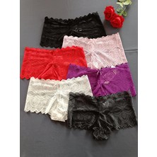 Dominant Miranda Full Dantelli Kadın İç Giyim Boxer Külot ( Renk ve Beden Seçilerek 1 ADET Gönderilir )