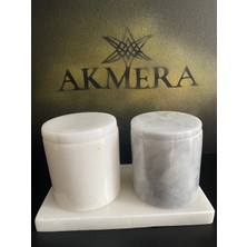 Akmera Home Doğal Mermer 2’li Saklama Bahratlık Seti