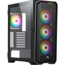 Ronanna Powerboost PB-P3720B 850W 80+ Bronze Mesh Ön Panel 4xargb Fan+Usb3.0 Gamıng E-Atx Kasa Sıyah