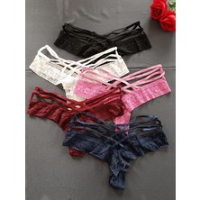 Papatya Venüs Çapraz Bantlı Dantelli Kadın Iç Giyim String Tanga (Renk ve Beden Seçilerek 1 ADET Gönderilir)