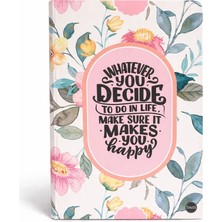 Bam Lastikli Sert Kapaklı Çiçek Desenli Defter – Çizgisiz 160 Sayfa A5 Boyut