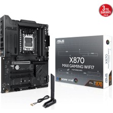 Ronanna Asus X870 Max Gamıng Wıfı7, 4xddr5, 3x M2, Hdmı, Dp, Type-C, Wi-Fi 7, Bluetooth V5.3, Am5 Soket Gamıng Anakart
