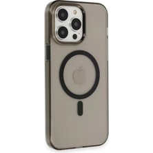 Flamex Newface iPhone 13 Pro Max Kılıf Tron Şeffaf Magsafe Kapak - Siyah
