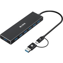 Ronanna S-Lınk SW-U317, Usb3.0 Type-C To , 7xusb 3.0, Metal, USB Hub