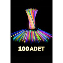 PremiumPort Parlak Neon Parti Çubukları 100 Adet, Kendinden Işıklı, Sünnet ve Kutlama Süsleri