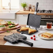 Özbience Çift Taraflı Döküm Tost Makinesi, Granit Efektli Yanmaz Tava