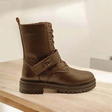 Ametist Stone Kahve Deri Kadın Postal