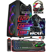 Warbox WOLF 24" 180hz Monitör Xeon X5650 32gb Ram 256gb Ssd 250gb Hdd GT740 DDR5-4gb E.kartı Gaming Takım Bilgisayar