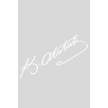 Mıgnatıs 2 Adet Kemal Atatürk Imza Sticker Araba, Oto Araç Sticker 20 cm