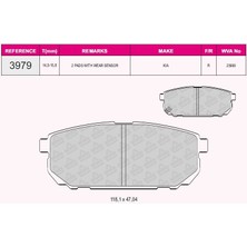 Beşer Fren Balata Arka Ikazlı Kıa Sorento I (Jc) 2.4i 2002-2009 / Kıa Sorento I (Jc) 2.5 Crdı 2002-2009