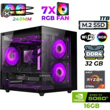 Xaser Sova Cube X40 Ryzen 7 5700X 32GB Ram 1tb M.2 Nvme SSD 16GB RTX5060TI Sıvı Soğutmalı Oyuncu Tavsiye Sistem