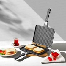 Özbience Alüminyum Döküm Maxi Tost Tavası, Pratik ve Dayanıklı, Geniş Boyut