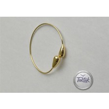 Taktak Altın Renk Çift Taraflı Damla Bote Bilezik Çelik Bileklik