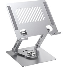 Sylar Daytona ZR-753 360° Döner Metal Notebook Stand, Açık Gri