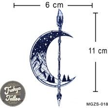 Trakya Tattoo 1 Ay Kalıcı Dövme Ok Ay Doğa Geçici Dövme MGZS-018
