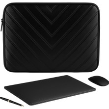 NS Reliable Notebook Laptop Macbook Çantası Suni Deri 15.6" Inç - 800-DÜZ Siyah
