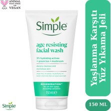 Simple Regeneration Yeşil Çay ve E Vitamini ile Yaşlanma Karşıtı Yüz Yıkama Jeli 150 ML