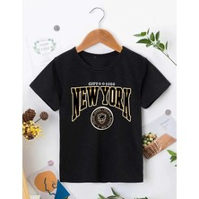 Çocuk Unisex Baskılı T-Shirt - Siyah