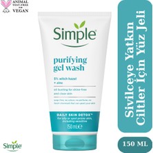 Simple Daily Skin Detox Siyah Nokta ve Tıkalı Gözenekler İçin Derinlemesine Temizleyici Yüz Yıkama Jeli 150 ML