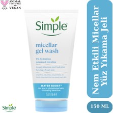 Simple Water Boost Micellar Kuru ve Mat Ciltleri Canlandıran Nemlendiricili Yüz Temizleme Jeli 150 ML