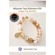 ASTRO STONES Milyoner Taşı Sitrin & Fatma Ana Eli Koruyucu Şans Bilekliği ve Bereket Tılsımı Doğal Taş Bilekliği