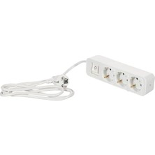 3'lü Çocuk Korumalı Priz 1.5 M Beyaz, CHP2134W/62