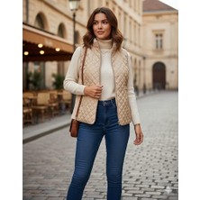 Fierte Günay Kadın Yelek GNY281223 Kapitone Yanları Triko