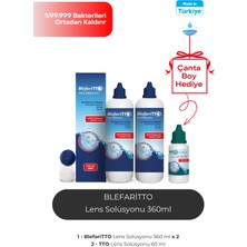 Blefaritto 360 ml 2 Adet Lens Solüsyonu Çanta Boy 60 ml Çanta Boy Hediyeli STK:10/2028