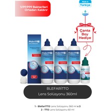 Blefaritto 360ml Lens solüsyonu 3x360ml +60ml Çanta Boy Hediyeli