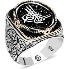 Gumush Gümüş Tuğra Oval Erkek Yüzük