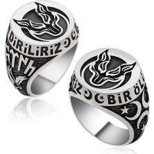 Gumush Gümüş Bozkurt Bir Ölür Bin Diriliz Erkek Yüzük