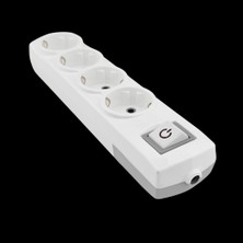 Tek-İş 4'lü Anahtarlı Topraklı Grup Priz Klemensli Kablo Girişli Beyaz