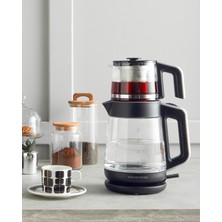 Özbience Şık Siyah-Krom Cam Çay ve Kettle Seti, Pratik ve Estetik Tasarım